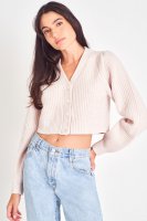 Avignon Cropped Cardigan - OATMEAL