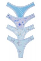 Soft Blue Ribbon 4 Pack Thong Box