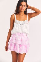 Ruffle Mini Skirt - PEONY PINK