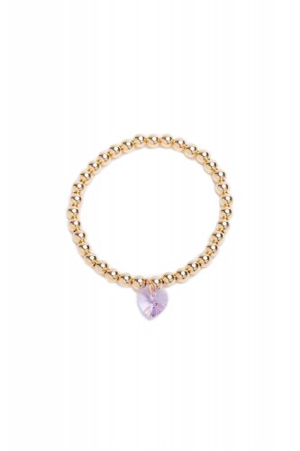 Alexa Leigh 5mm Crystal Heart Bracelet - PURPLE