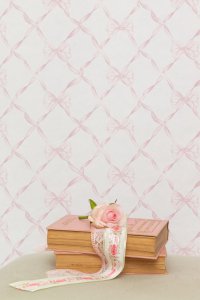 Baby Bow Wallpaper - FADED PRIMROSE