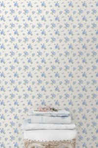 Ikat Rose Wallpaper - BLUE LAKE