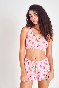 Pink Ivy Bralette And Short Set